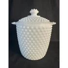 Vintage Anchor Hocking Hobnail Milk Glass Canister Cookie Jar