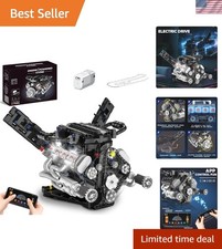 V8 Engine Model Kit that Works with LED Light APP Control, 8-Cylinder Visib...