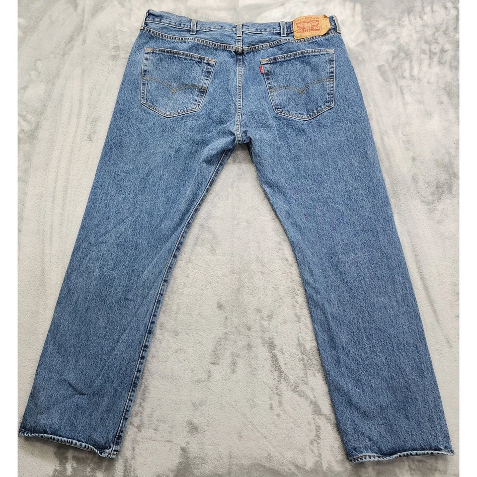 Vintage Levi's 501 XX Button Fly Denim Jeans Size W42 L32 Blue Straight Cotton - Image 2 of 4