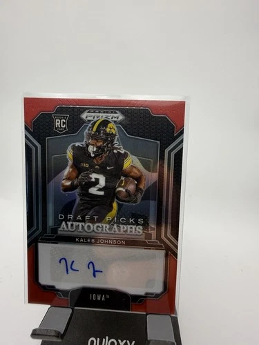 Panini 2025 Prizm Draft Picks Kaleb Johnson Iowa Draft Picks Auto RC Red /399