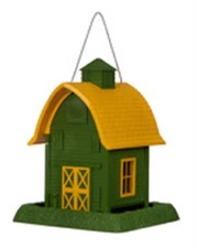 North States Green Barn Wild Bird 1 lb Plastic Hopper Bird Feeder 4 ports