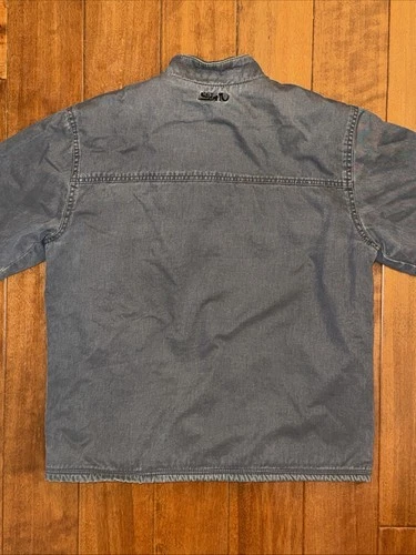 Vintage Quicksilver Jacket Mens Medium Gray Canvas Sherpa Lined Full Zip VTG Y2K image 14