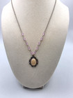 Floral Pendant Necklace, 20" 1928 Brand Beaded Chain