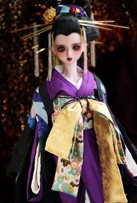 Oiran Kimono Doll Dress Handmade Japanese Geisha Outfit for 1/4 1/3 Dolls