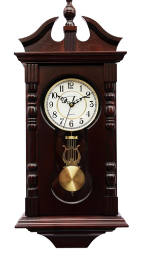 vmarketingsite Grandfather Wall Clock Battery Operated Walnut Arabic Numeral New