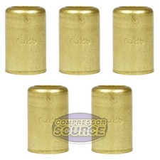 5 Pack Brass Ferrule 5/8" Inner Diameter 7/16" Pierce Smooth Crimp Hose Fitting