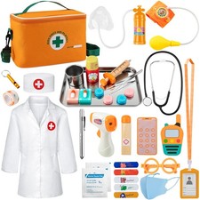Doctor Kit for Kids, 34 Pcs Kids Doctor Playset kit for Toddlers 3-5 with Med...