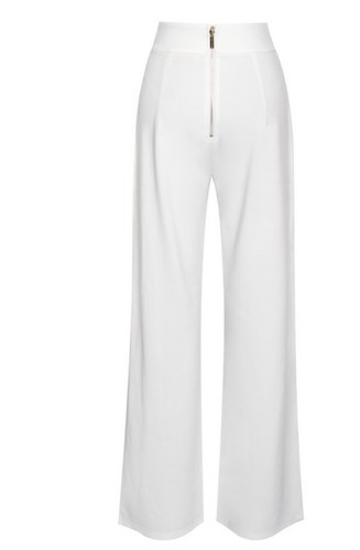 Miss Circle Never Enough White Stretch Crepe Wide Leg - Picture 6 of 13