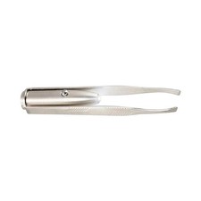 Creative Led Light Eyelash Eyebrow Hair Removal Stainless Steel Make Silver
