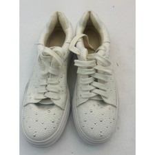 Pearl Rhinestone Embellished Platform Sneakers Womens 9.5 White