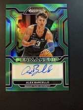 2022-23 Prizm Draft Picks Alex Barcello College Penmanship Green Auto #CP-ABA