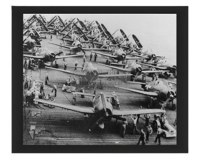 FIGHTER JETS AIRCRAFT CARRIER USS FRANKLIN 1944 8X10 FRAMED PHOTO