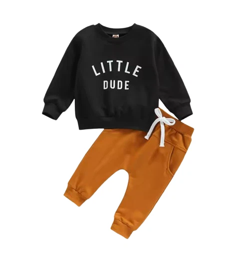 Baby Boy Black Clothes Autumn Set Letter Print Sweatshirt Top Elastic Drawstring
Opens in a new wind