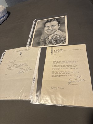  Dr. Who  Dick Powell  Pitfall  Signed Autograph Letter Actor 1953 Ink 2pc Lot
