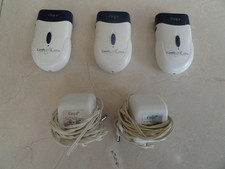 Lot of (3) Emjoi Optima Gold discs Epilator Body Leg Hair Remover charger, work