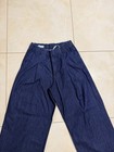 Dries Van Noten Men’s Wide Legs Plaid Front Pilan Jeans, Indigo Blue, Size M — photo 3