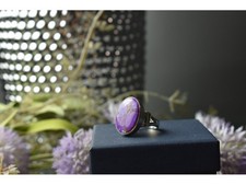 925 Sterling Silver Sodalite Ring Size 6.5