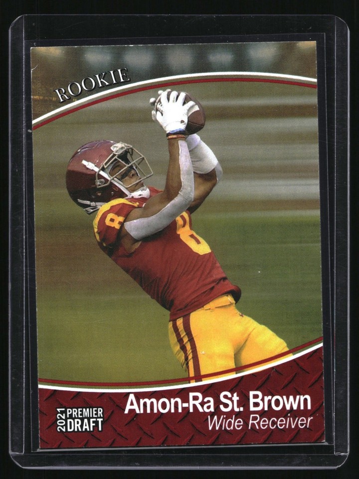 2021 SAGE Premier Draft Amon-Ra St. Brown #117 Red USC Trojans 2021 SAGE Premier Draft Amon-Ra St. Brown #117 Red USC Trojans