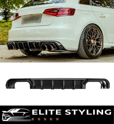FÜR AUDI A3 S-LINE / S3 8V SPORTBACK VORFACELIFT HECKDIFFUSOR GLANZ SCHWARZ 13-16