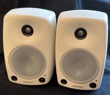  Pair Genelec 8030A Bi-Amplified Studio Monitor Active Wired XLR 80W White