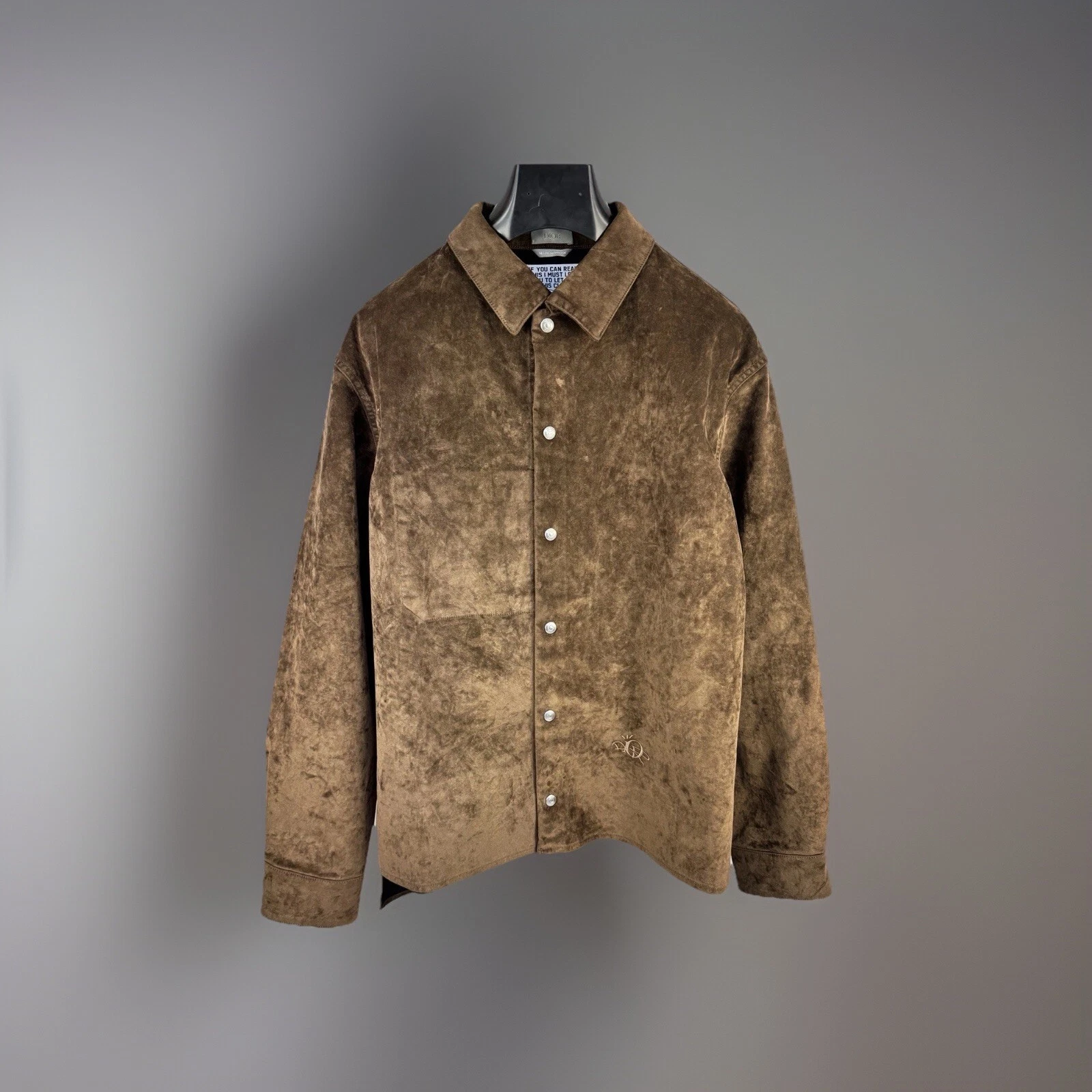 Dior x Travis Scott Cactus jack Giacca scamosciata ricamata con logo taglia: L