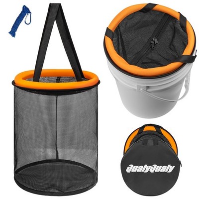 QualyQualy Floating Fish Basket for 5 Gallons Buckets, Foldable Orange