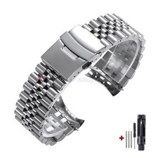 Solid Stainless Steel Watch Strap Seiko 5 SKX009 SKX007 Jubilee Oyster UK