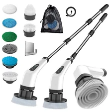 Spin Scrubber Brush Rechargeable 8-in-1 Cordless Power Cleaner for Bathroom Car