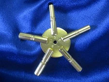Universal Brass Clock Winding Key - Odd Sizes 5 Prong Star - Made in USA