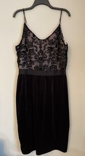 xhilaration Women's Velvet Lace Overlay Sheath Dress Black Juniors Size L
