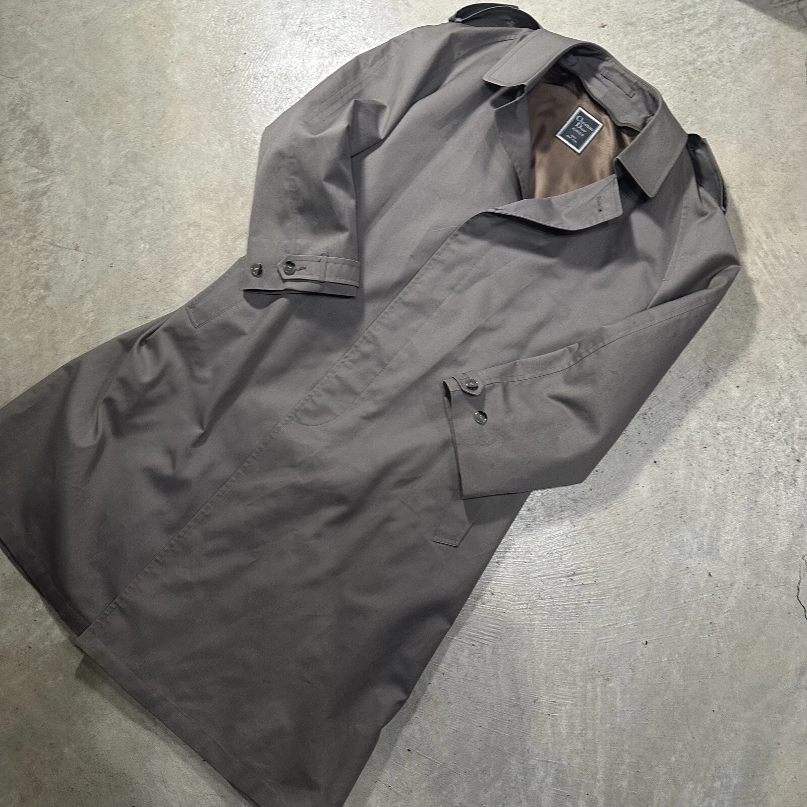 Manteau veste vintage ceinture longue tranchée Christian Dior Monsieur taille 44R doublé de bronzage