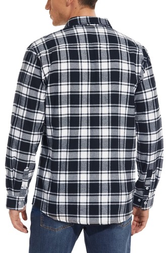 Camisa de franela a cuadros ligera informal de algodón manga larga primavera otoño para hombre - Imagen 35 de 73