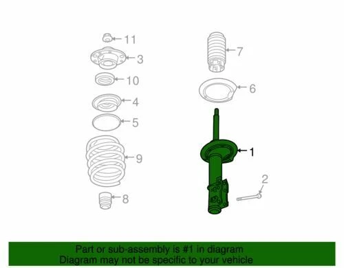 Genuine GM 2007-2012 Chevrolet Saturn Malibu Front LT Suspension Strut 25920062 - Изображение 2 из 2