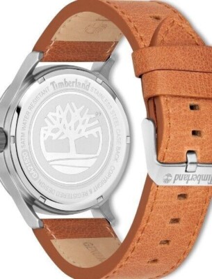 TIMBERLAND BLUE DIAL MENS WATCH WITH BROWN LEATHER STRAP