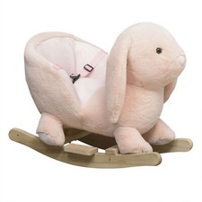 Baby Bunny Rocking Horse   Soft Plush Seat, Sound Button  Safety Belt 18  36M 