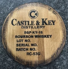 Rustic Bar Decor (Castle And Key Distillery) Barrel Head/ Lid wood wall art