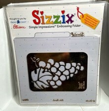 Sizzix Ellison Simple Impressions Embossing Folder NEW Grape bunch