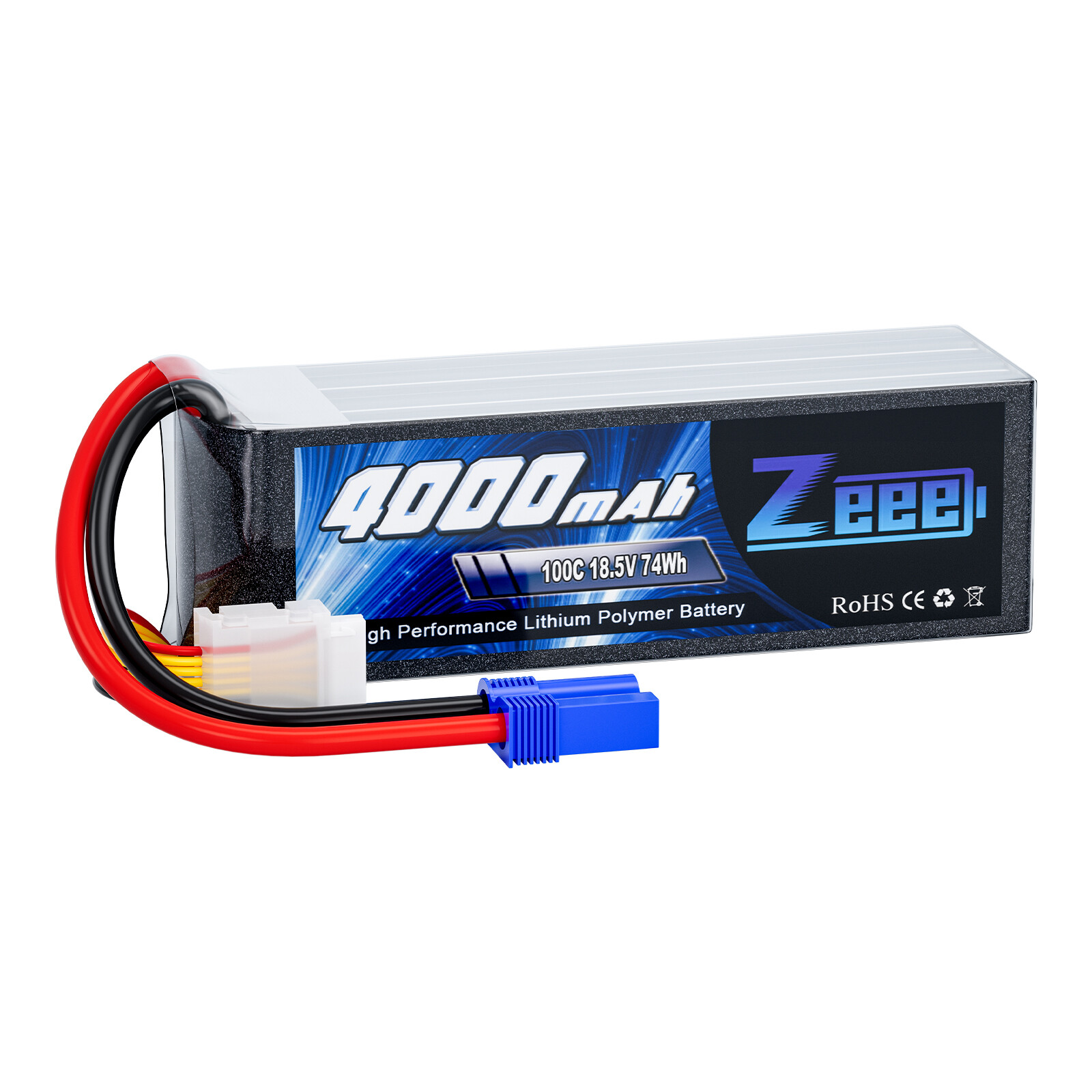 Zeee 18.5V 5S Lipo Battery 4000mAh 100C Soft Pack EC5 for RC Car Quadcopter Boat