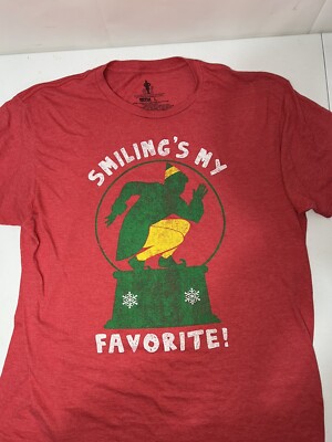 ELF WILL FARREL SMILING'S MY FAVORITE CHRISTMAS T-Shirt Large