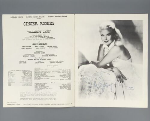 Ginger Rogers ""Calamity Jane"" 1962 signiertes Playbill Karussell Theater Will B. Able ""Able - Bild 17 von 24
