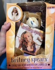 Britney Spears Collectible Bear With Button Bonus CD 2000 / In Box