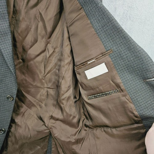 MICHAEL Kors Traje Chaqueta Blazer Abrigo Deportivo 40R Marrón Cuadros Doble Ventilación 2 Botones - Imagen 9 de 12