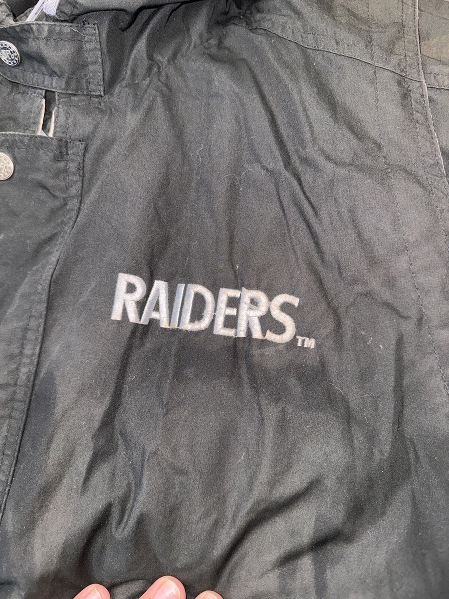 VINTAGE Los Angeles Raiders Jacket Triple Fat Goose Puffer NFL L