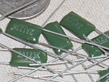 10 PACCOM PK92 .012UF 100V EMI RFI AUDIO POLYESTER PLASTIC FILM CAPACITOR 12NF