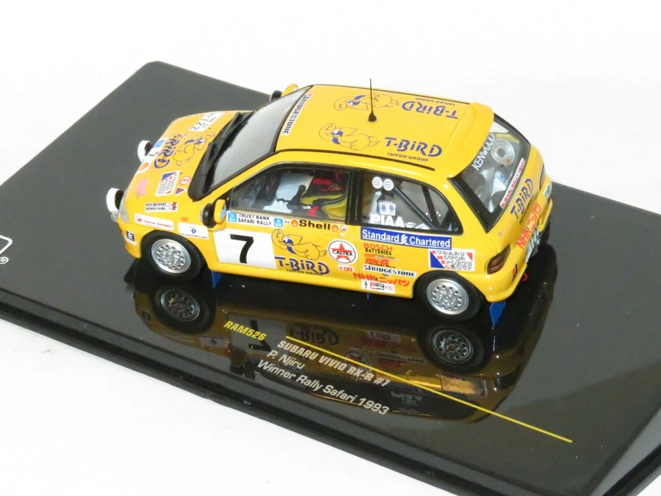 1/43 Subaru Vivio RX-R Sedan 4wd Trust Bank Safari Rally 1993 #7 P.Njiru - Image 2 of 4
