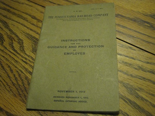1912 1916 Pennsylvania Railroad Instructions Guidance Protection Employees book - Picture 10 of 12