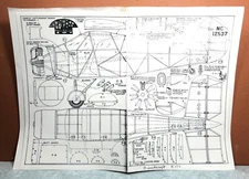 BEECHCRAFT MODEL B17L BALSA FREE FLIGHT MODEL AIRPLANE PLANS 18" WINGSPAN