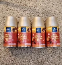 4 X Glade Automatic Spray Refill Air Freshener - Golden Pumpkin & Spice 6.2 oz