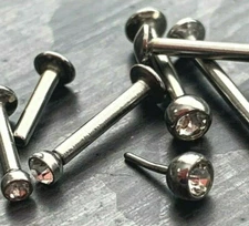 1pc Push In Press-Fit Gem 16g Labret Stud Threadless Lip Ring Helix Cartilage