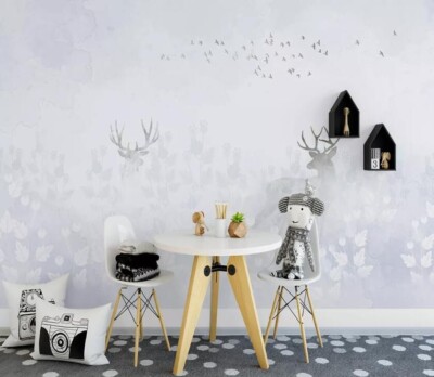 3D Gray Elk ZHUA9108 Wallpaper Wall Murals Removable Self-adhesive Ann 24